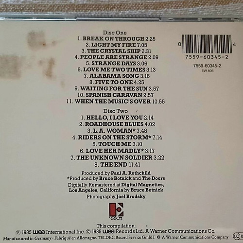 The Best Of The Doors 2CD like new, rock