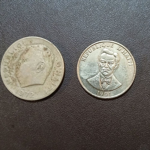 Set of two Haiti coins 1972/1991