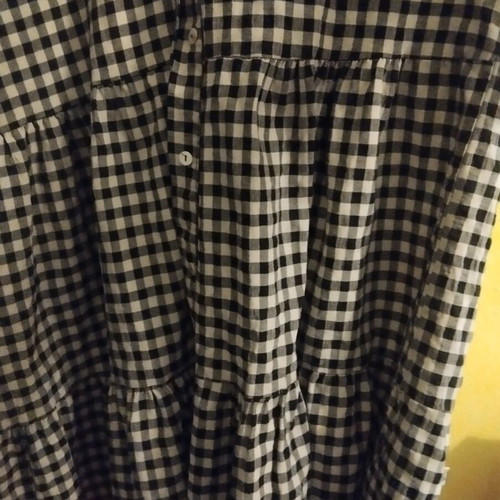 Checked dress used, one size, black and white