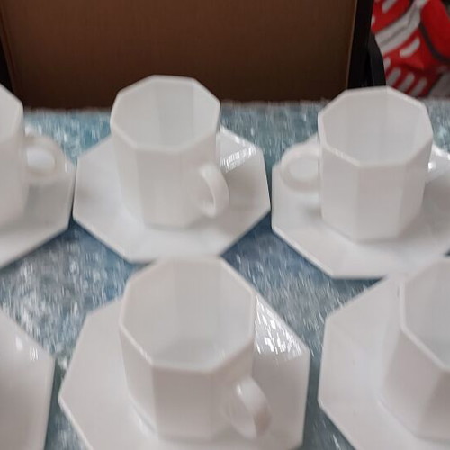 Coffee cups for Greek coffee set like new, 6 cups and 6 saucers