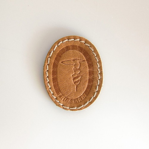 Trussardi Vintage Leather Logo Patch 2.8x3.5 cm