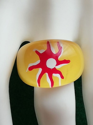 Blown glass sun ring in yellow color new