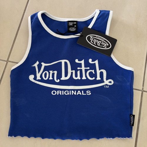 Von Dutch Blue Crop Top Size M New