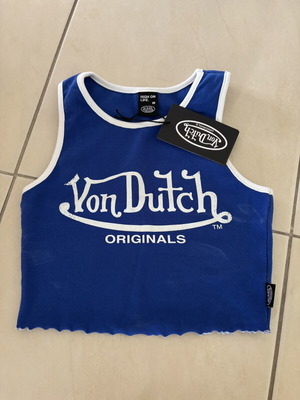 Von Dutch Blue Crop Top Size M New