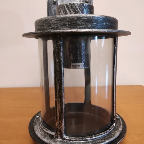 Single light outdoor wall lamp new, aluminum alloy silver patina