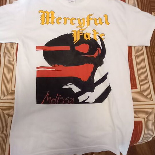 Mercyful Fate Melissa T-shirt, white, Gildan, size M