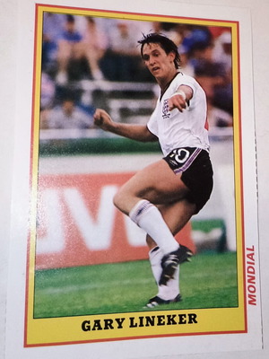 Gary Lineker 1986 Mondial collectible card like new