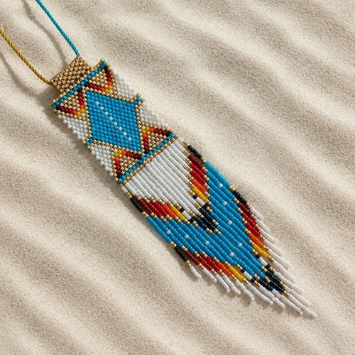 Handmade necklace with Miyuki beads multicolor, length up to 84cm