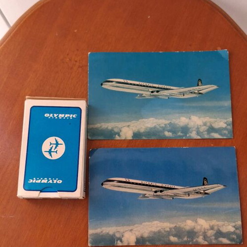 Olympic Playing Cards and Two Old Postcards Collectibles Like New