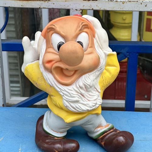 Vintage Bully West Germany Disney Grumpy rubber figure used