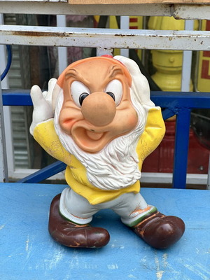 Vintage Bully West Germany Disney Grumpy rubber figure used