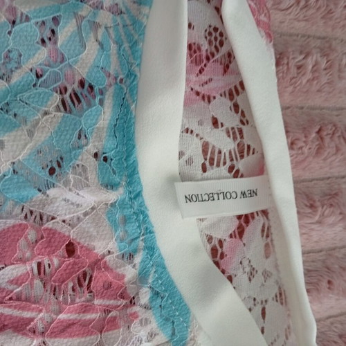 Lace blouse like new, pink and turquoise, sizes M and L