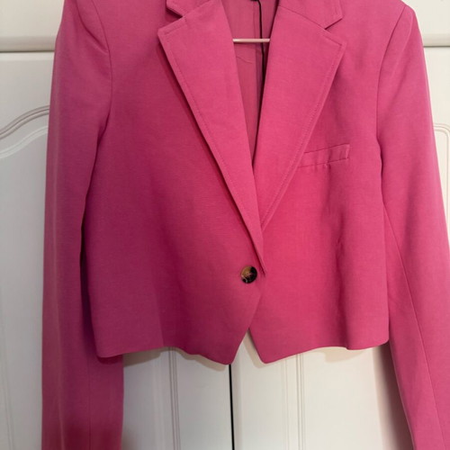 Zara crop jacket like new, pink, size XS