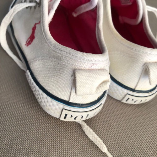 Ralph Lauren girls' shoes size 27.5 like new, white-pink sneakers
