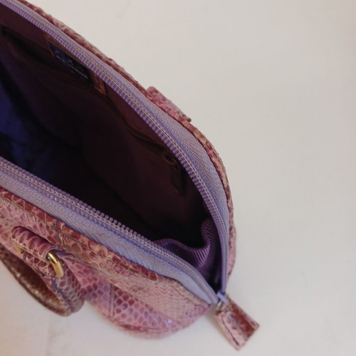 De Belle women's handbag with purple snake leather