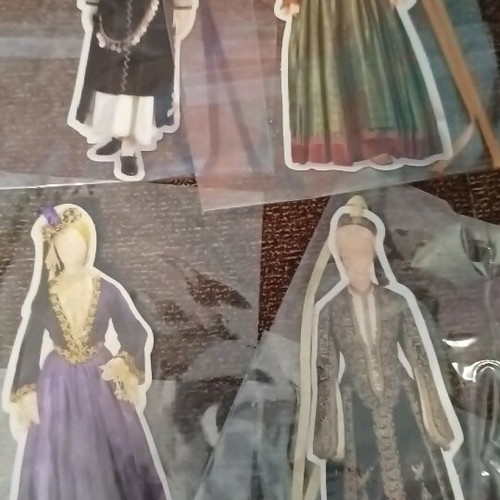 Paper ornaments with Greek traditional costumes new