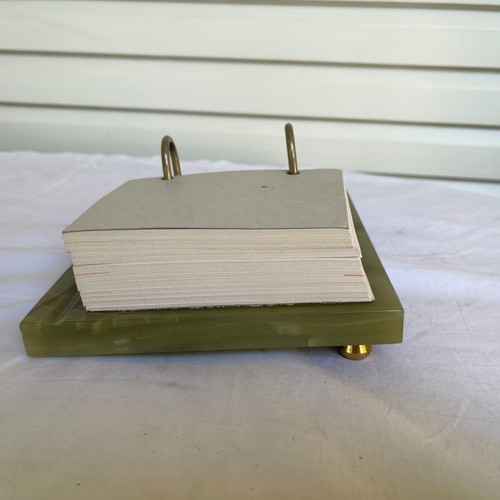 Desk Calendar Base used, green onyx
