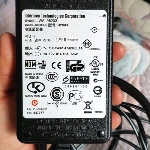 Intermec 073573AC power supply charger 50W