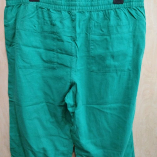 M&S capri linen pants like new, green, sizes 3XL-5XL