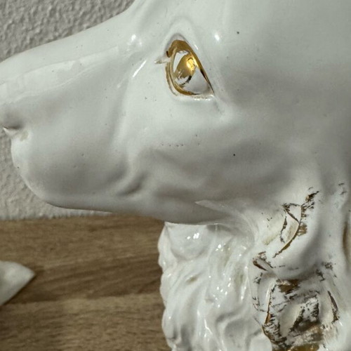 Vintage porcelain dog used, large 29-30 cm
