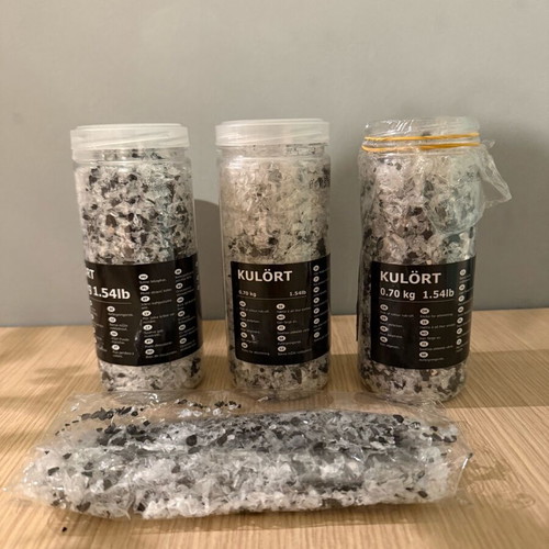 Decorative crushed glass with snow like new