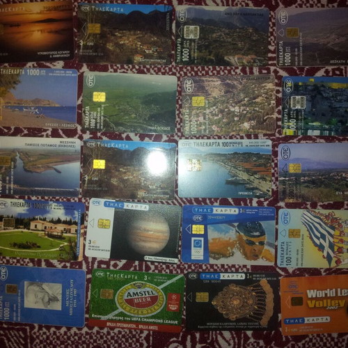 Phone cards used, pack of 20 pieces