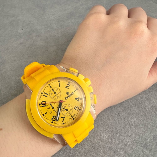 Swiston SW-9004M yellow quartz watch like new unisex