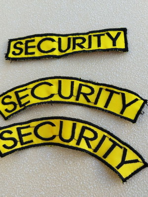 Σετ κεντητά σήματα SECURITY σαν καινούργιο, 3 τεμάχια