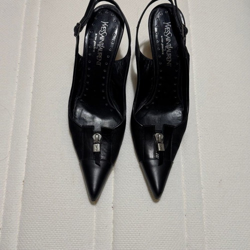 YSL Black Pointed Heels Size 37 Like New