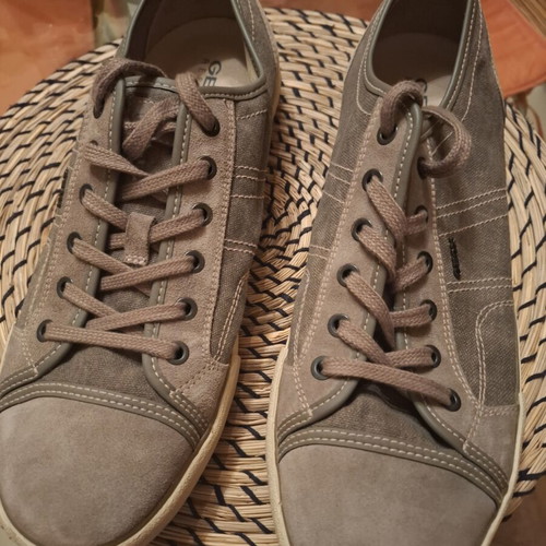 Geox Respira casual ανδρικά sneakers, σουέτ και ύφασμα, νούμερο 43, χακί