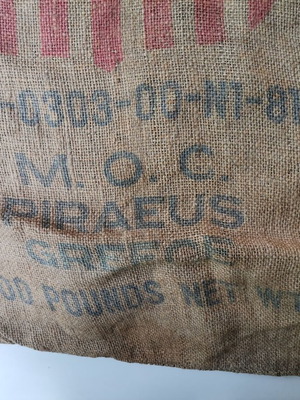 Marshall Plan Authentic Rice Transport Sack used, 1950