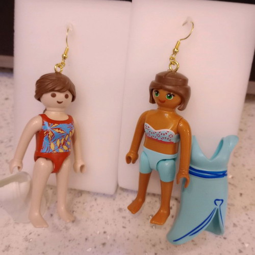 Playmobil Earrings the Swimmers!!