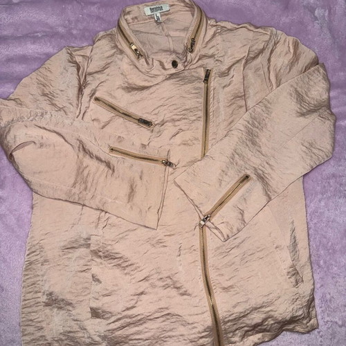 Bershka satin open pink jacket like new, size L