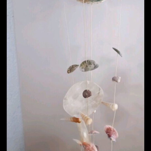Melodos with seashells decorative used, glass base