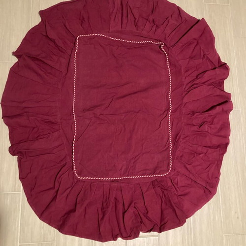 Vintage table cover like new, canvas wine-red