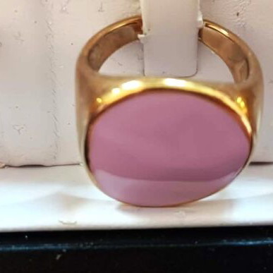 Gold-plated steel and enamel rings new