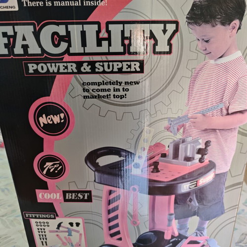 Children's Rolling Workbench with Tools used