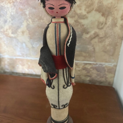 Decorative Traditional Handmade Doll on Wooden Base
