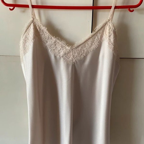 Celestino satin top with lace like new, beige, size M