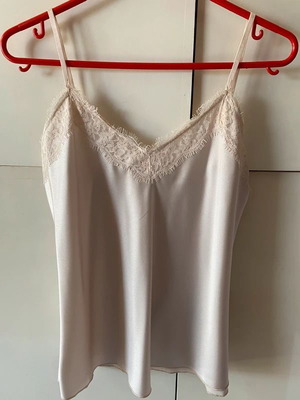 Celestino satin top with lace like new, beige, size M