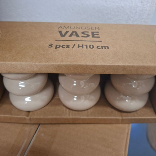 Decorative vases new, set of 15, beige, 10cm height