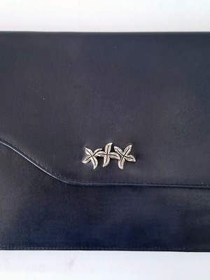 Vintage women's clutch bag used in dark blue