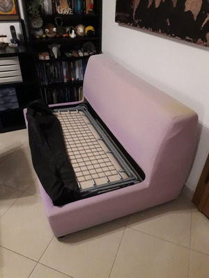 Neoset sofa bed used, light purple, double bed 140cm