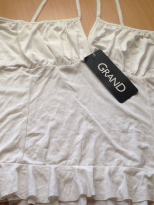 Grand top with crisscross straps white size M new