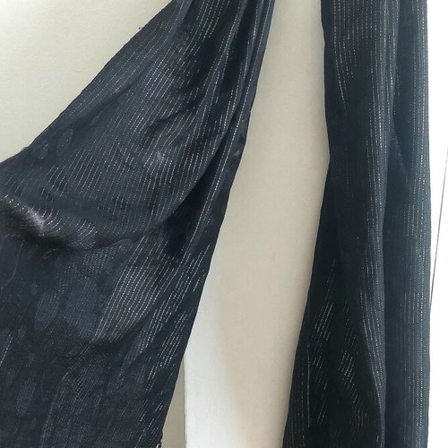 Black scarf with silver stripes