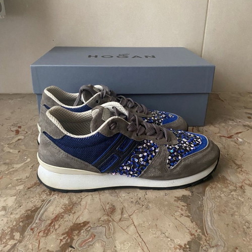 Hogan Rebel women's sneakers like new, size 36.5-37, suede and glitter