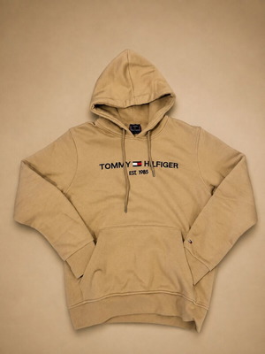 Tommy Hilfiger суитшърт бежов, като нов, оригинално лого