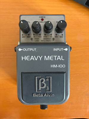 Heavy metal distortion pedal for electric guitar used