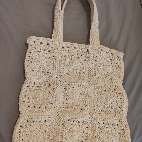 Pull & Bear crochet shoulder bag beige like new boho chic
