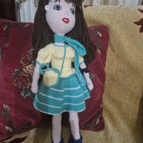 Handmade knitted doll new for play or decoration